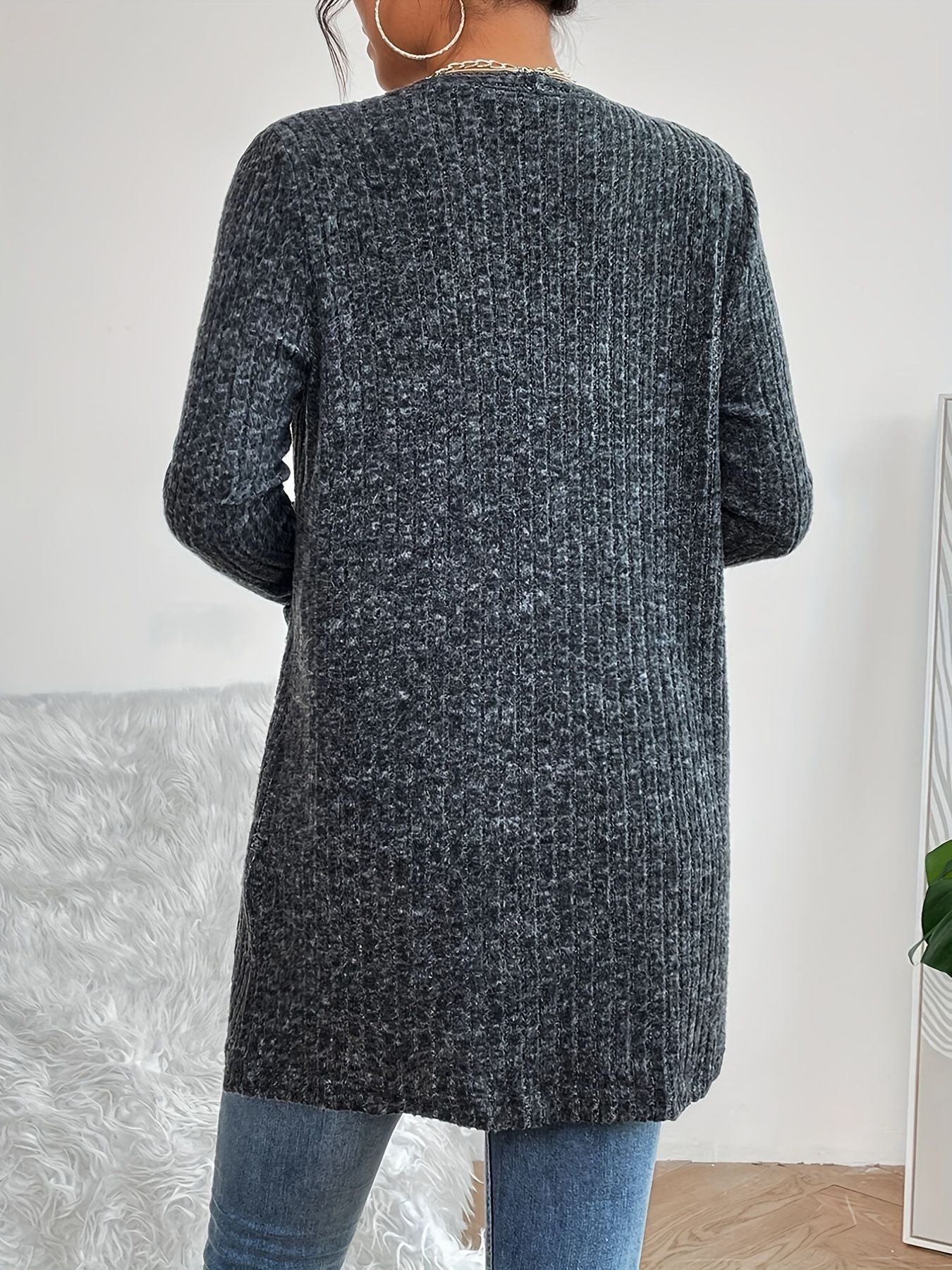 Women cropped Ribbed Long Sleeve Solid Color Basic Knit Cardigan jacket Ribbed Open Front Sweater Women Cardigan Sweaters coat