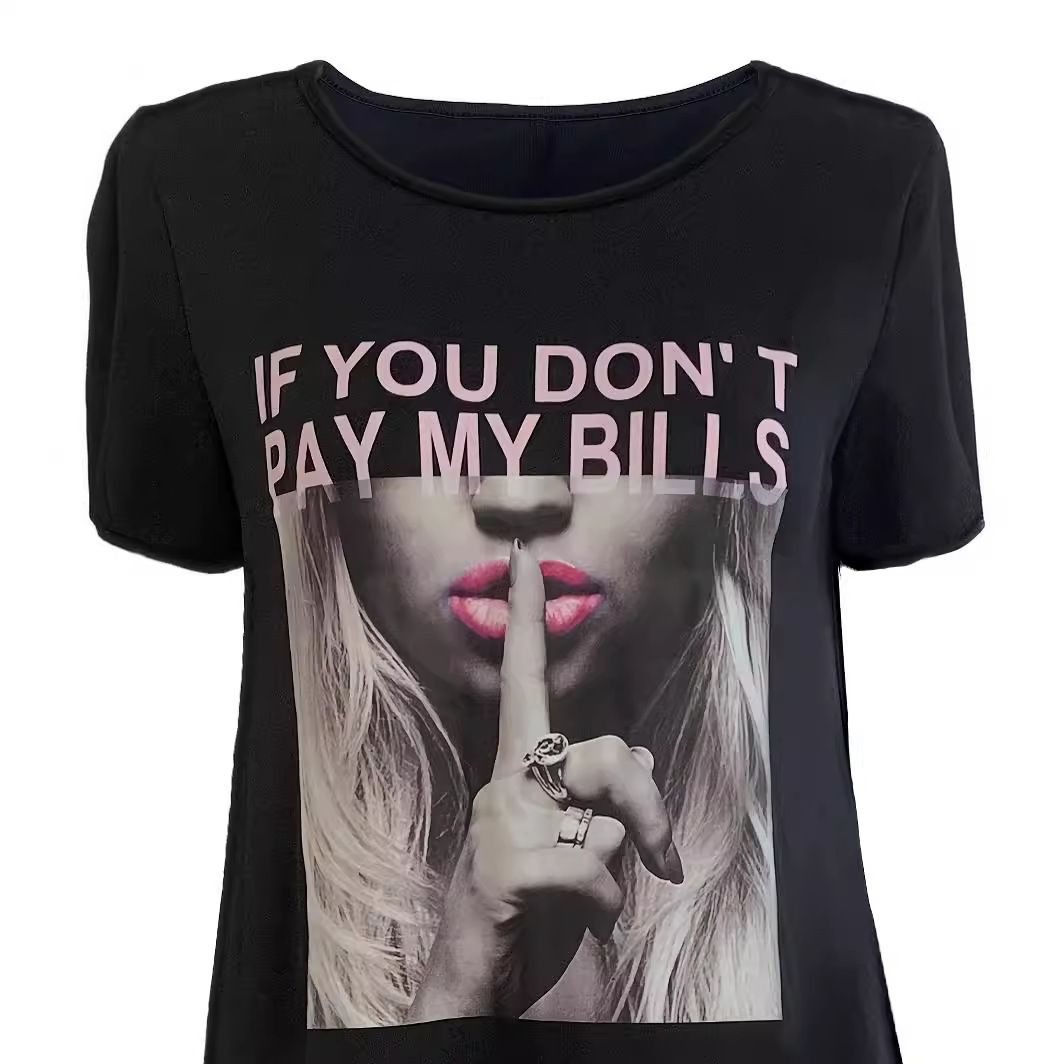 popular products New Summer Characteristic Letter Print Casual Style Short Sleeve graphic t-shirt women  Dresses