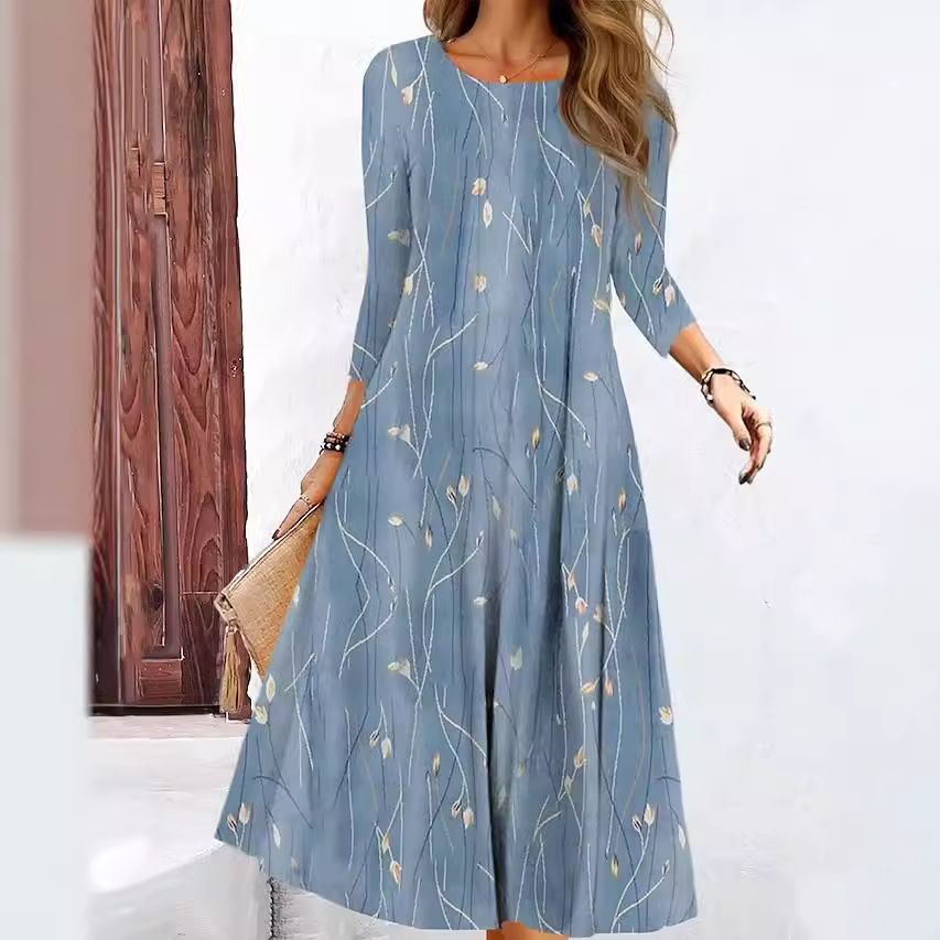 Southeast Asia ruffled Muslim print skirt Long skirt islamic women dresses abaya floral muslim modest dress