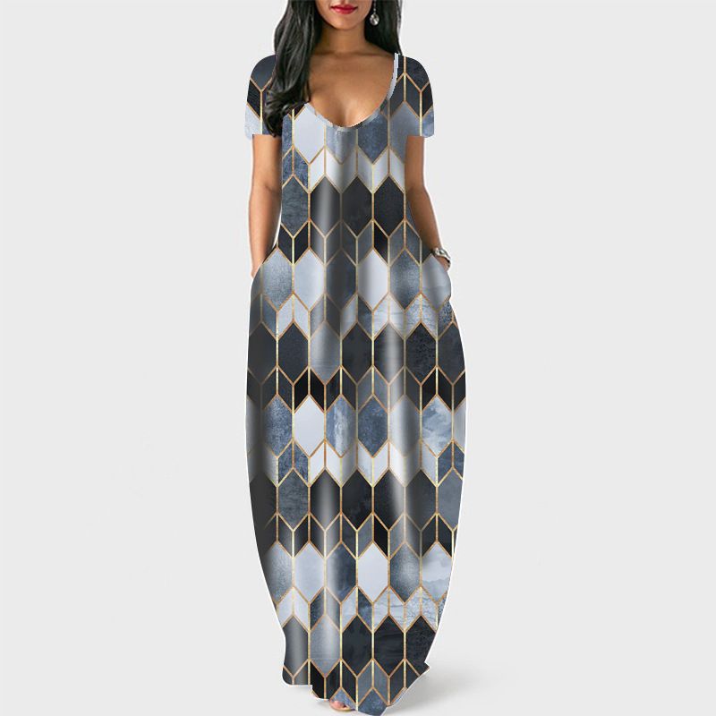 New design summer casual printed pretty figure women long dress sleeveless sling casual plus size lady dress