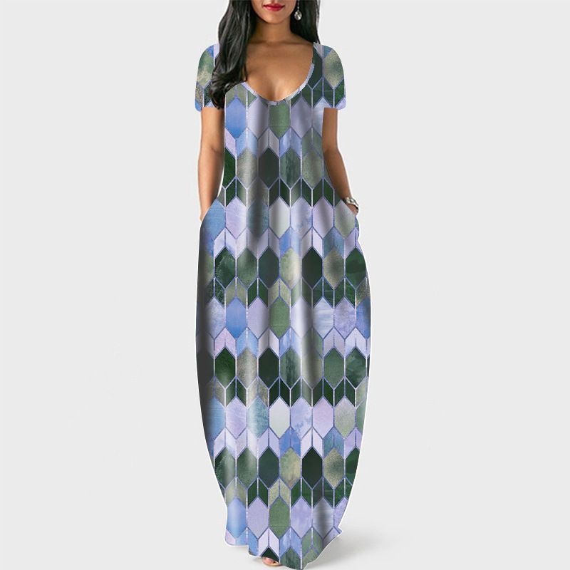 New design summer casual printed pretty figure women long dress sleeveless sling casual plus size lady dress
