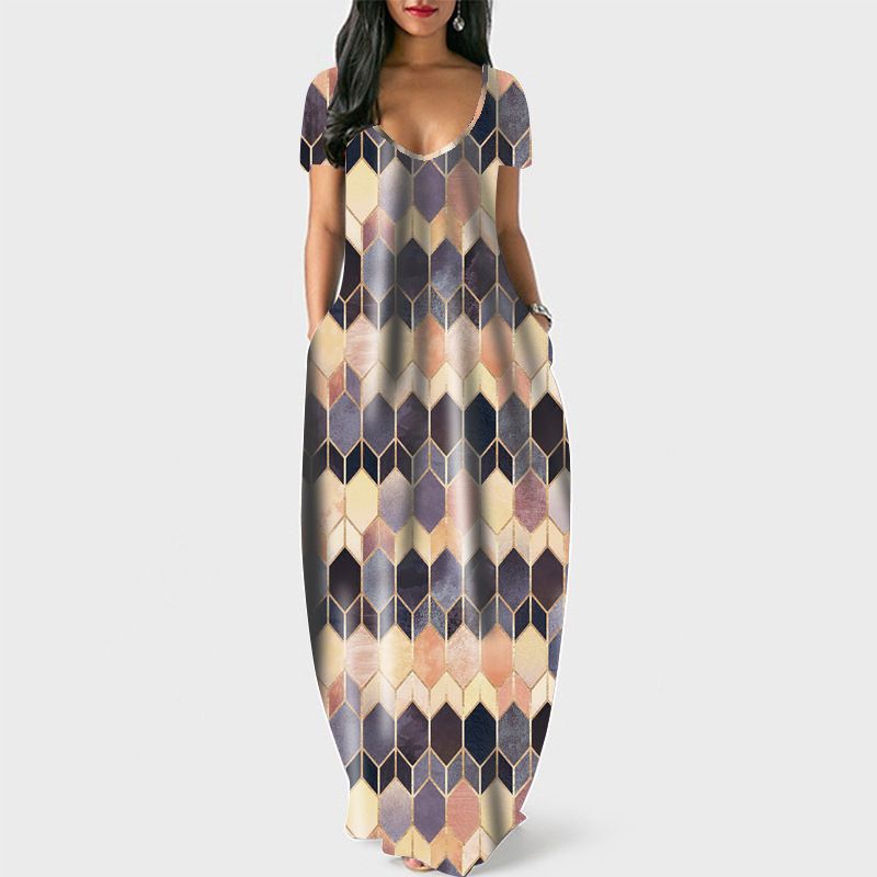 New design summer casual printed pretty figure women long dress sleeveless sling casual plus size lady dress
