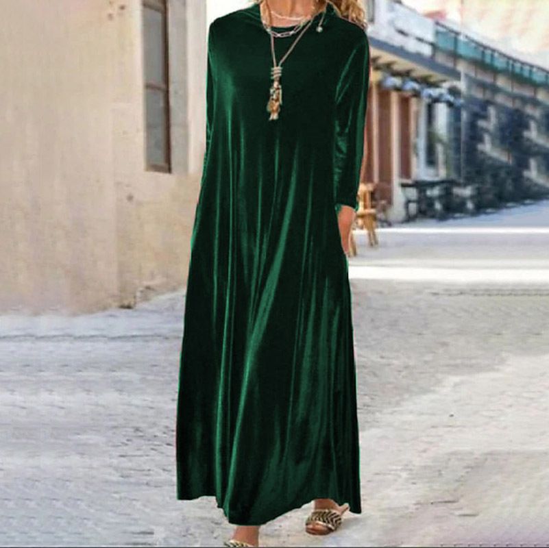 Manufacture velvet elegant maxi women winter dresses long sleeve turkey winter dresses women > Dresses