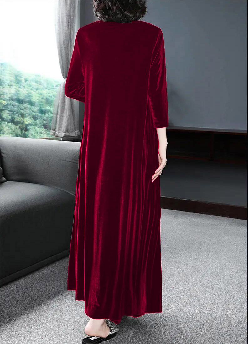 Manufacture velvet elegant maxi women winter dresses long sleeve turkey winter dresses women > Dresses
