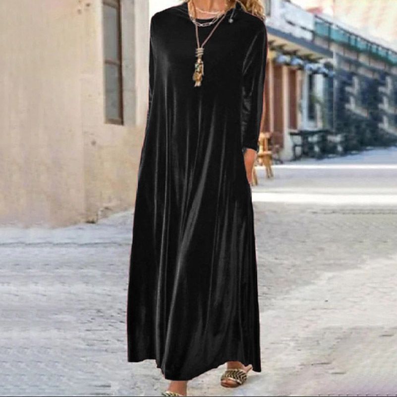 Manufacture velvet elegant maxi women winter dresses long sleeve turkey winter dresses women > Dresses