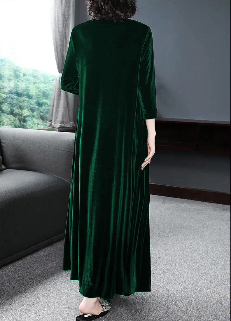 Manufacture velvet elegant maxi women winter dresses long sleeve turkey winter dresses women > Dresses