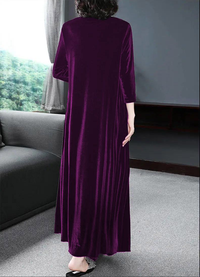 Manufacture velvet elegant maxi women winter dresses long sleeve turkey winter dresses women > Dresses