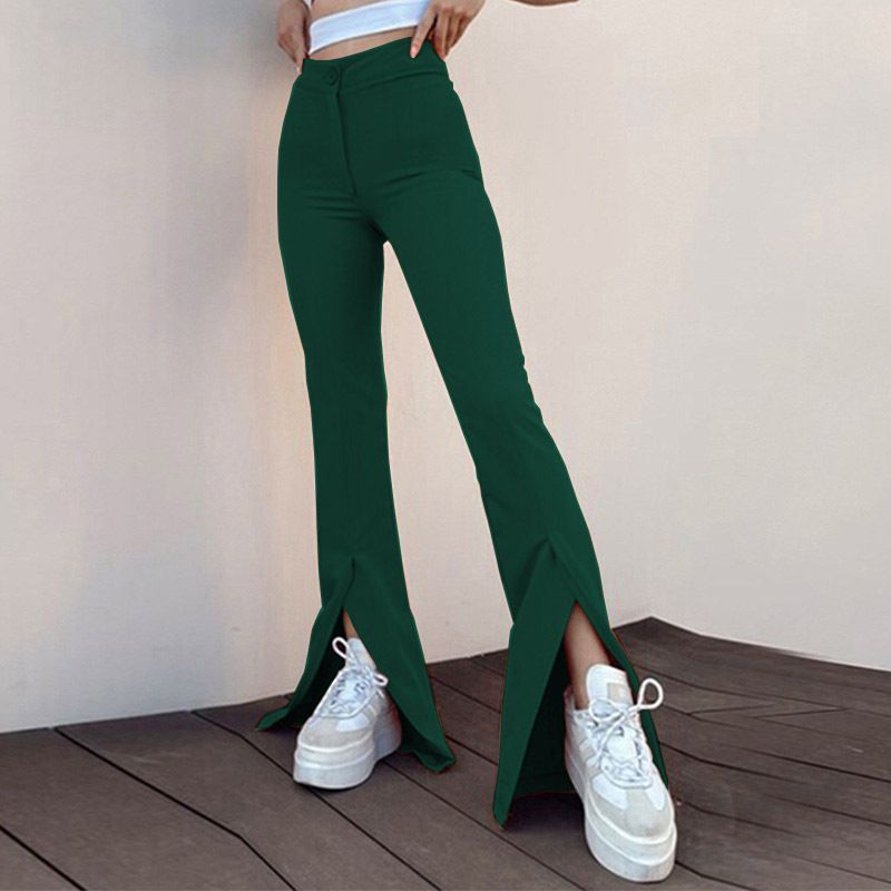 New slim trousers slim high waist split flared pants wholesale women's trousers Pants