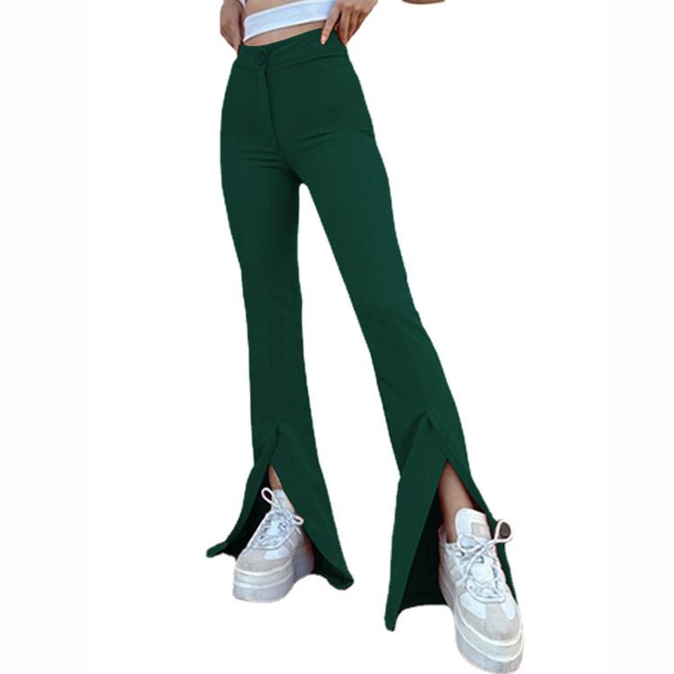 New slim trousers slim high waist split flared pants wholesale women's trousers Pants