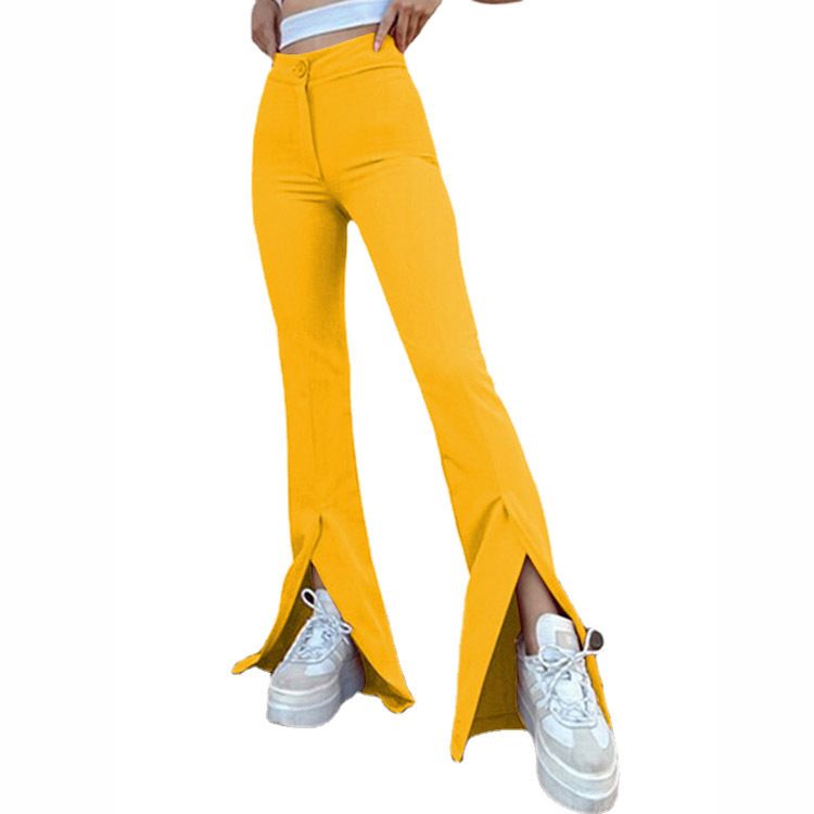 New slim trousers slim high waist split flared pants wholesale women's trousers Pants