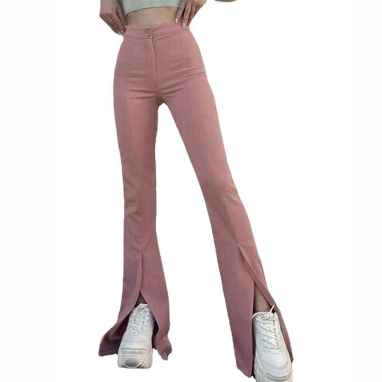 New slim trousers slim high waist split flared pants wholesale women's trousers Pants