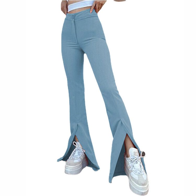 New slim trousers slim high waist split flared pants wholesale women's trousers Pants