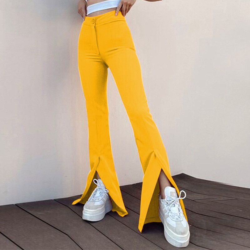 New slim trousers slim high waist split flared pants wholesale women's trousers Pants