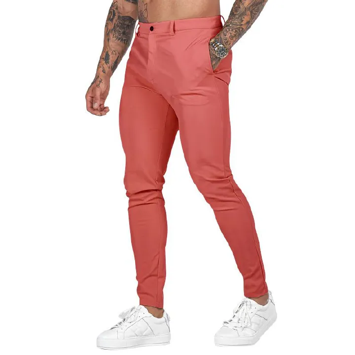 Men's outdoor leisure slim fit solid color straight leg sports workwear pants Jeans