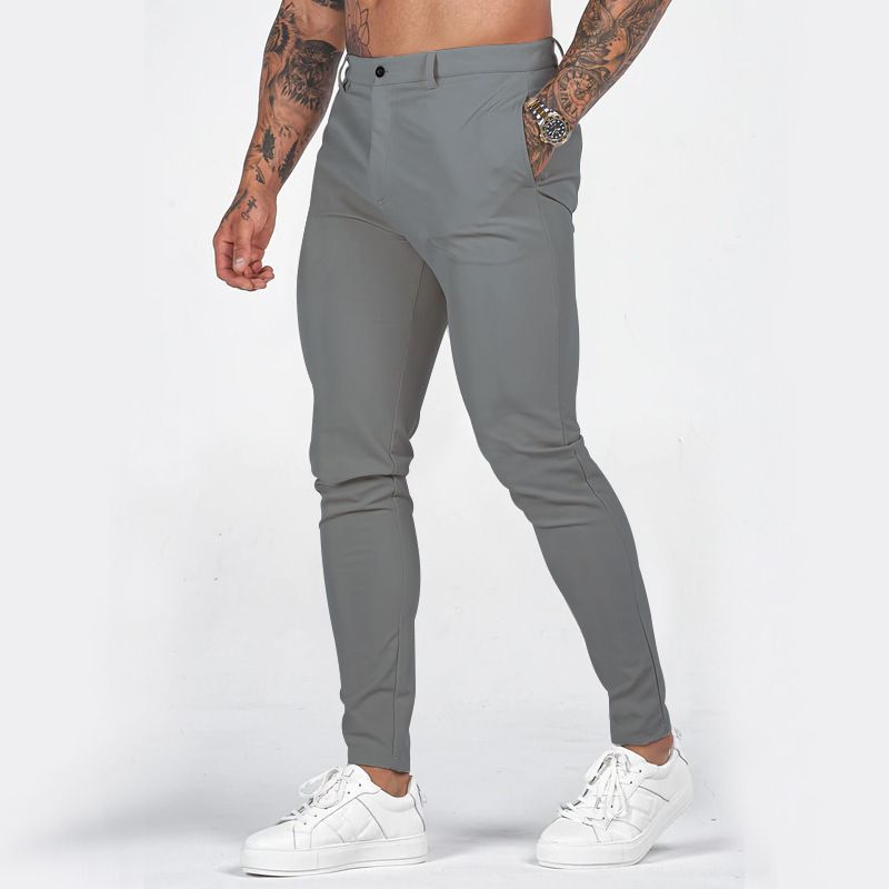 Men's outdoor leisure slim fit solid color straight leg sports workwear pants Jeans