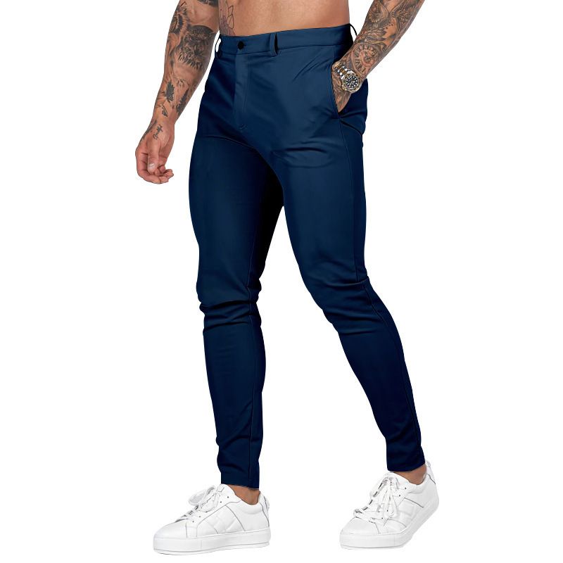 Men's outdoor leisure slim fit solid color straight leg sports workwear pants Jeans
