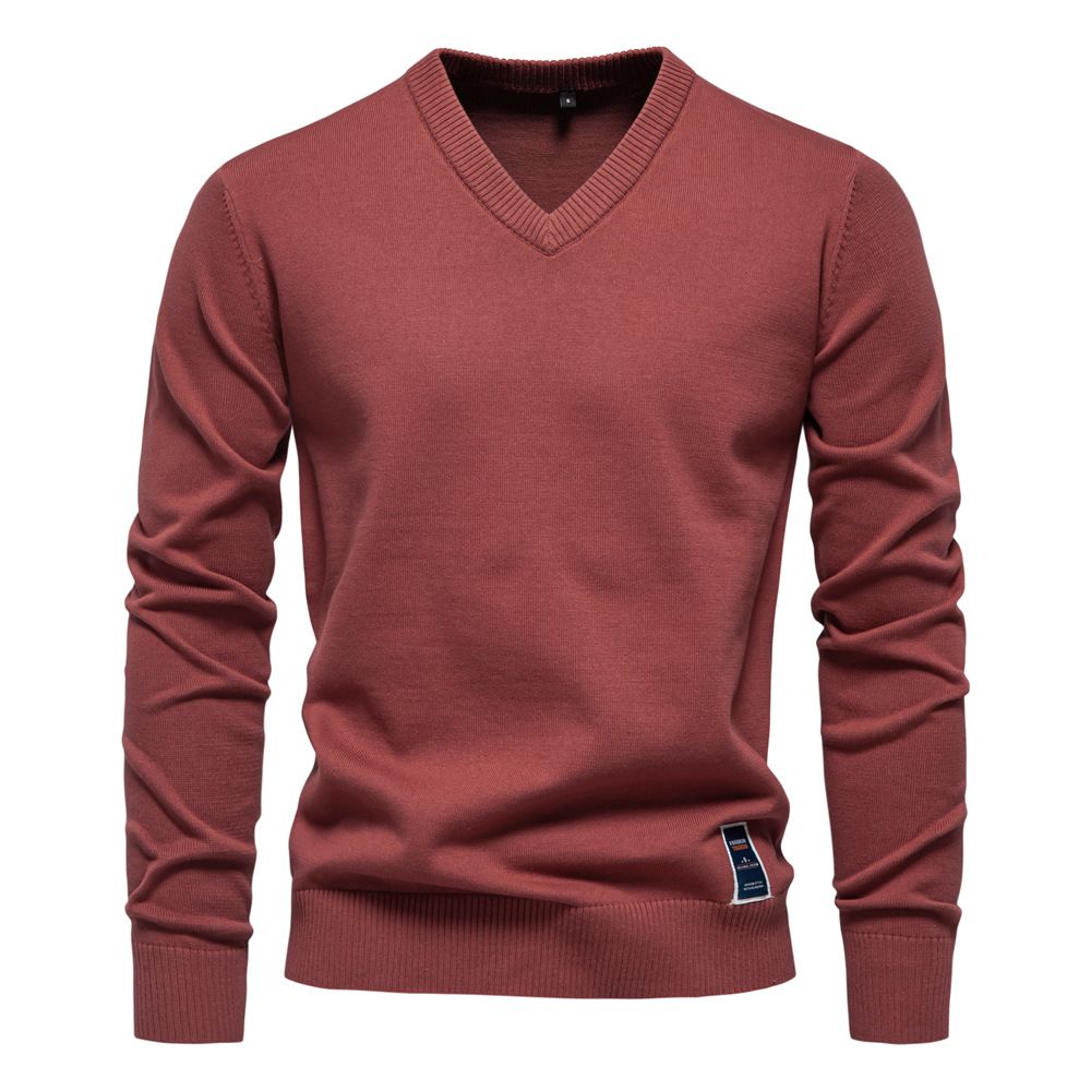 Hot Selling mans knitwear Autumn/Winter New Cotton Solid Color Sweater V-neck Trendy Men's Sweater Men's Knitted Sweater