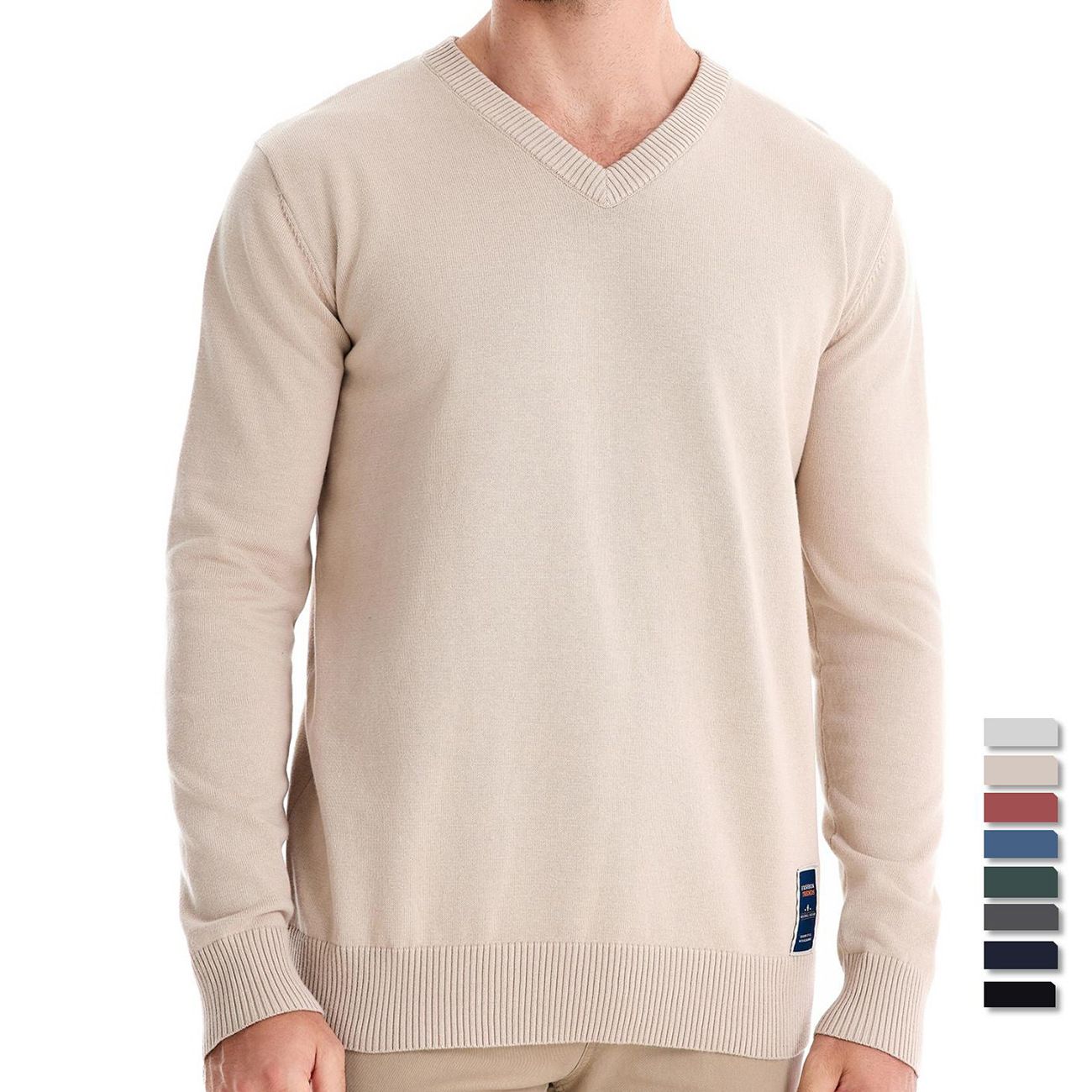 Hot Selling mans knitwear Autumn/Winter New Cotton Solid Color Sweater V-neck Trendy Men's Sweater Men's Knitted Sweater