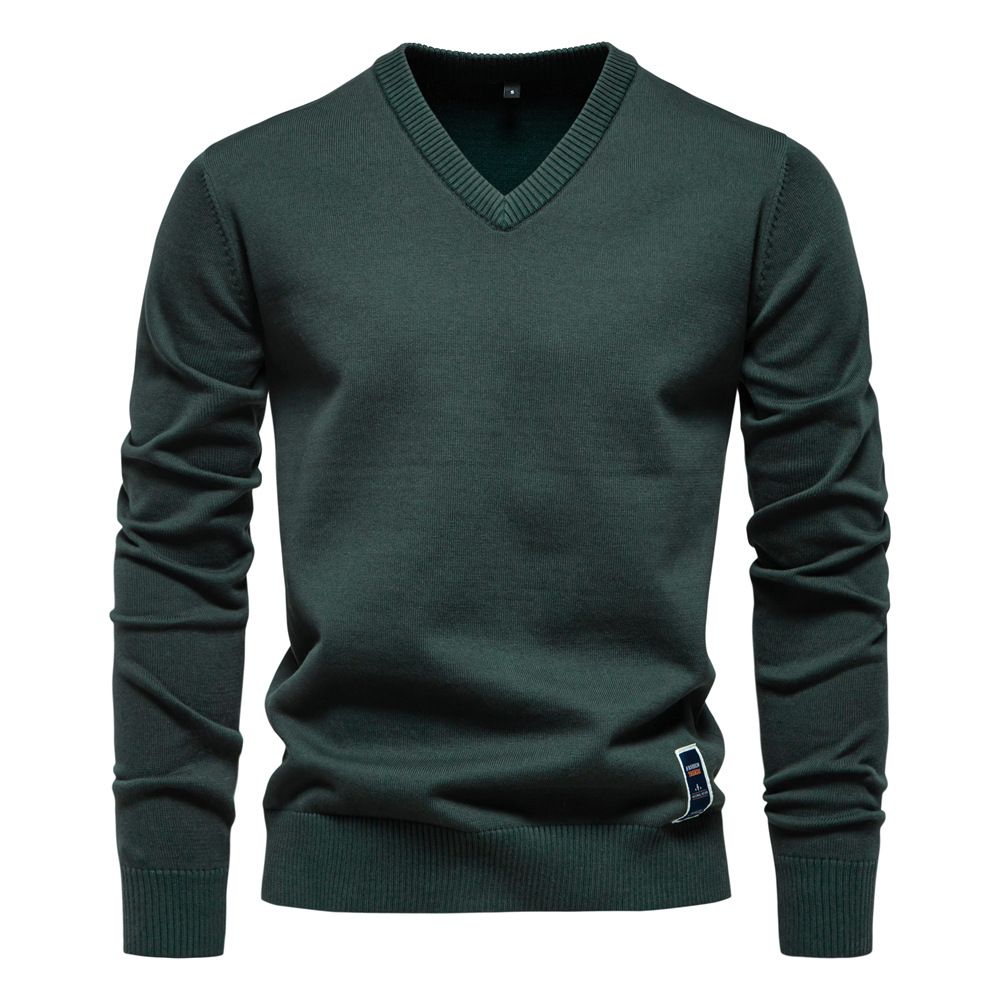 Hot Selling mans knitwear Autumn/Winter New Cotton Solid Color Sweater V-neck Trendy Men's Sweater Men's Knitted Sweater