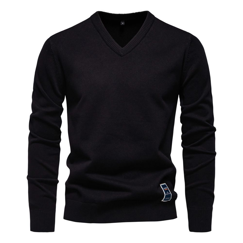 Hot Selling mans knitwear Autumn/Winter New Cotton Solid Color Sweater V-neck Trendy Men's Sweater Men's Knitted Sweater