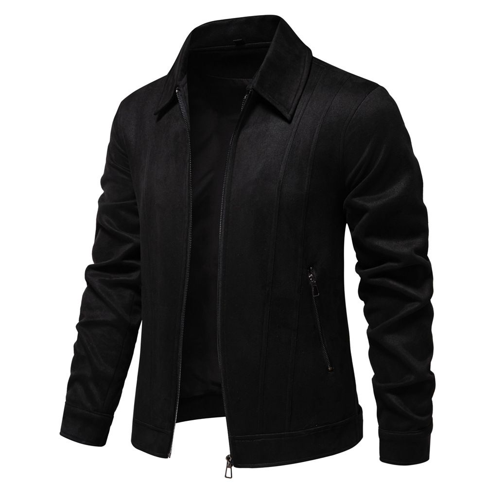 Wholesale new autumn and winter solid color lapel casual outdoor suede men's jacket Coats