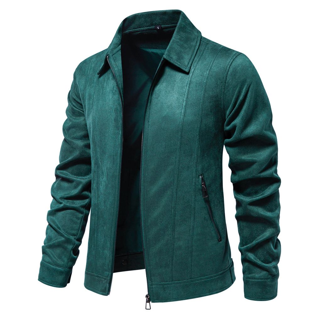 Wholesale new autumn and winter solid color lapel casual outdoor suede men's jacket Coats