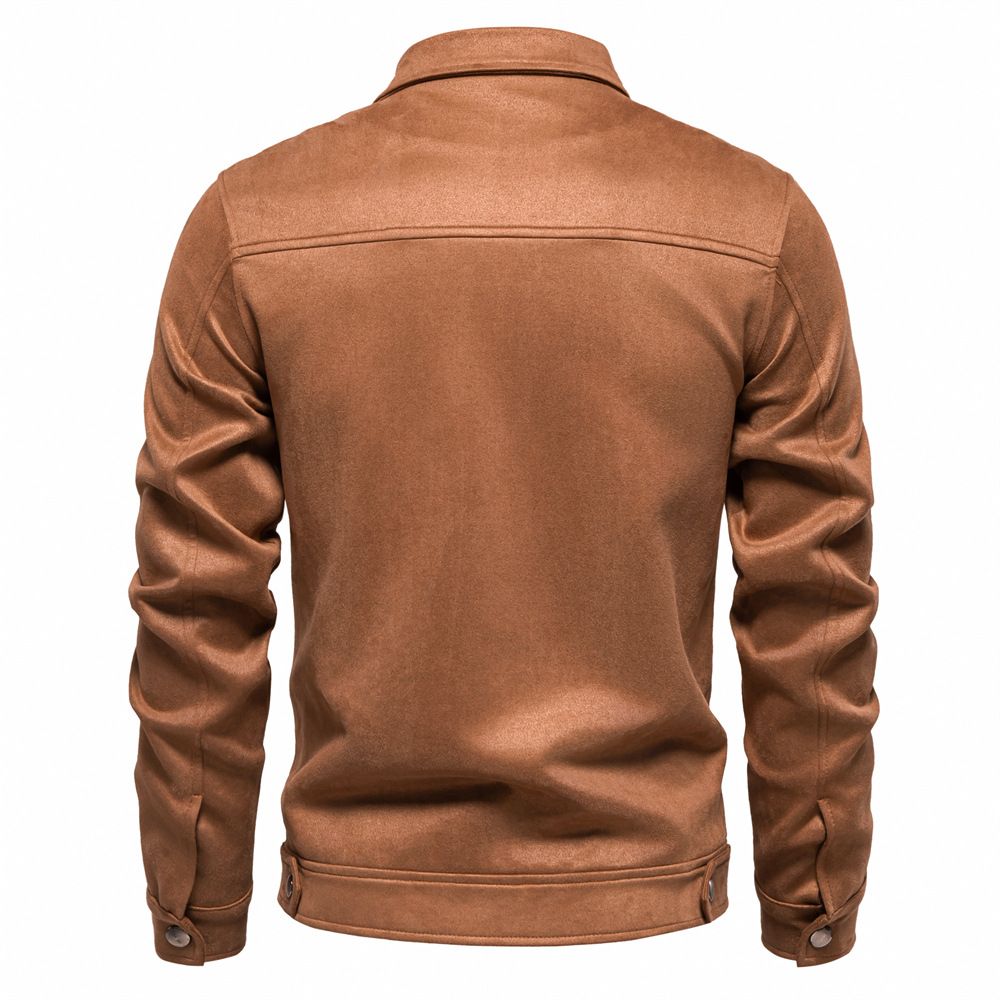 Wholesale new autumn and winter solid color lapel casual outdoor suede men's jacket Coats