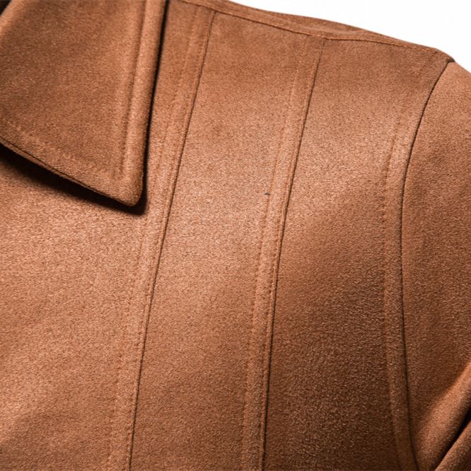 Wholesale new autumn and winter solid color lapel casual outdoor suede men's jacket Coats