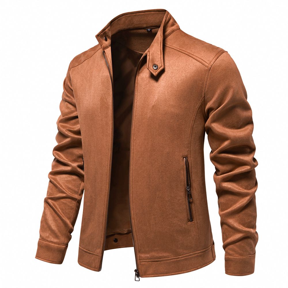 Autumn/Winter New Jacket Men's Trendy Solid Color Versatile Men's Jacket Suede Men's Coat