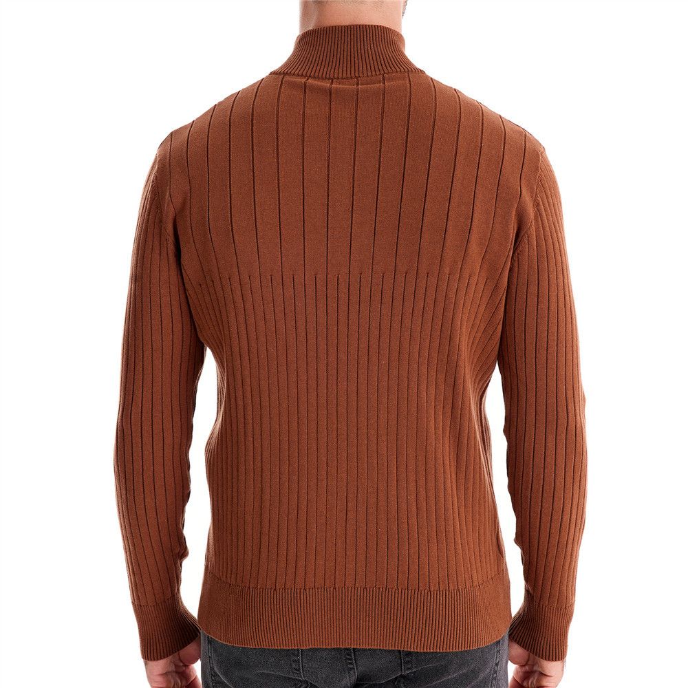 Autumn and winter new European size stand collar men's sweater half zip solid color sweater quality men's wear  Sweaters