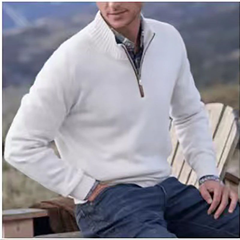 Customization Men's winter sweaters knitting Zipper stand collar Men's pullover sweater
