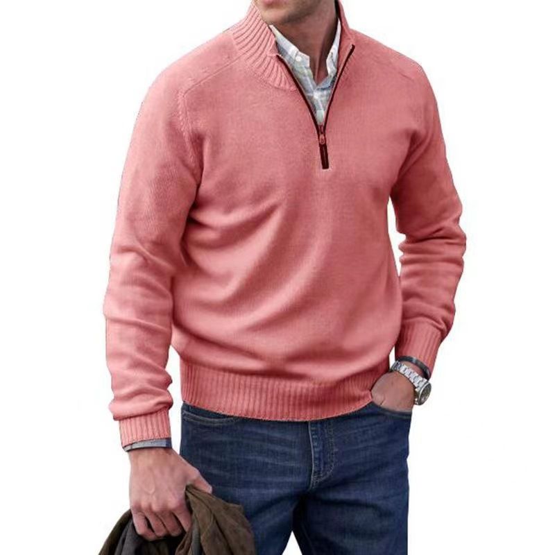 Customization Men's winter sweaters knitting Zipper stand collar Men's pullover sweater
