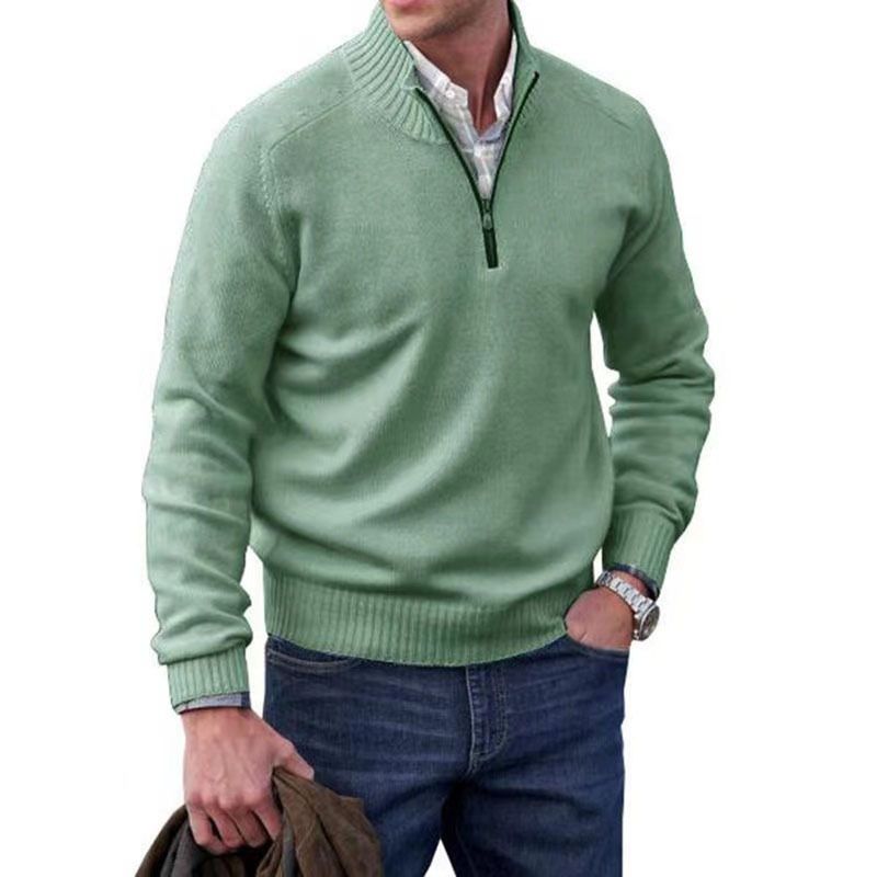 Customization Men's winter sweaters knitting Zipper stand collar Men's pullover sweater