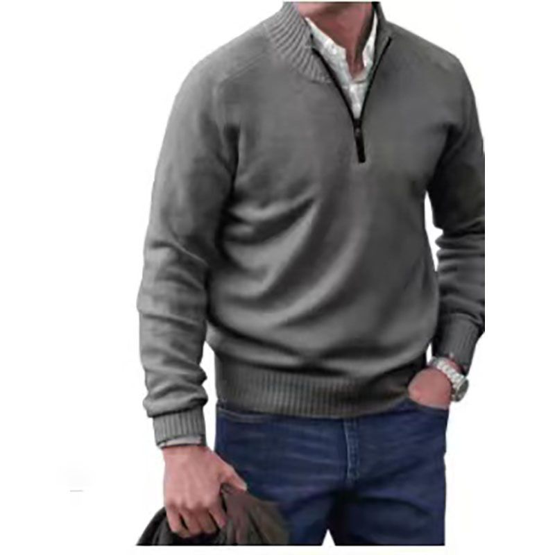 Customization Men's winter sweaters knitting Zipper stand collar Men's pullover sweater