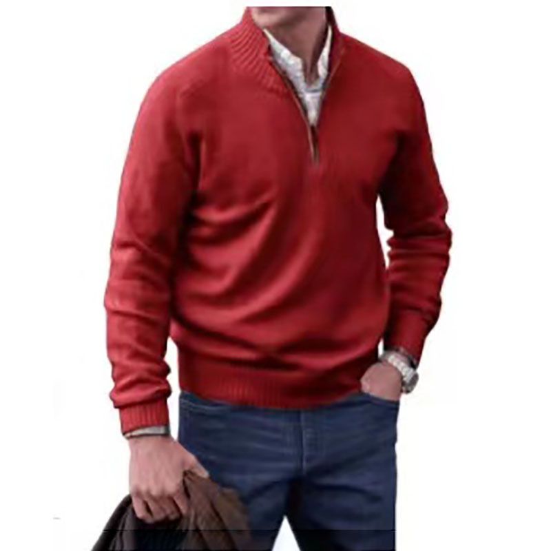 Customization Men's winter sweaters knitting Zipper stand collar Men's pullover sweater