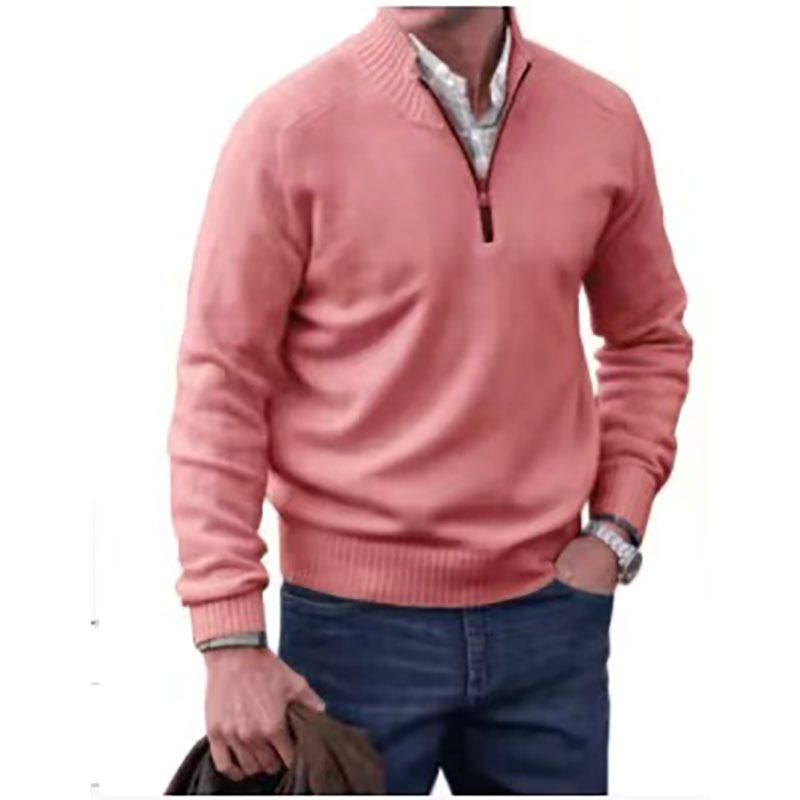Customization Men's winter sweaters knitting Zipper stand collar Men's pullover sweater