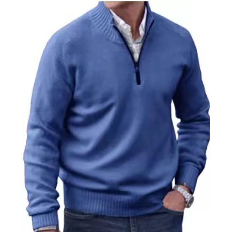 Customization Men's winter sweaters knitting Zipper stand collar Men's pullover sweater