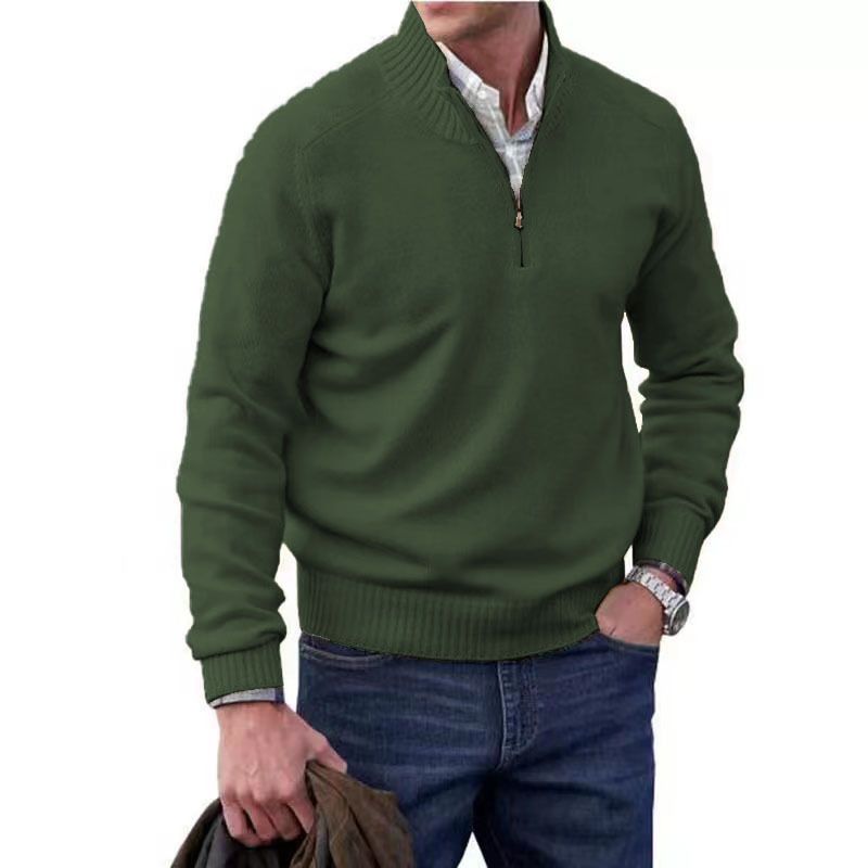 Customization Men's winter sweaters knitting Zipper stand collar Men's pullover sweater