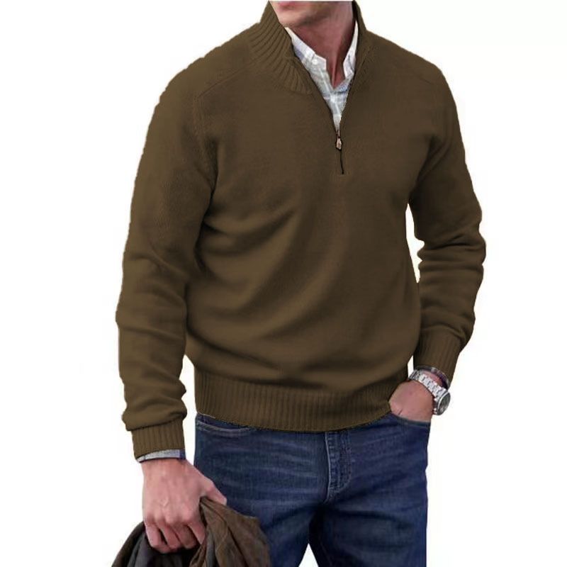 Customization Men's winter sweaters knitting Zipper stand collar Men's pullover sweater