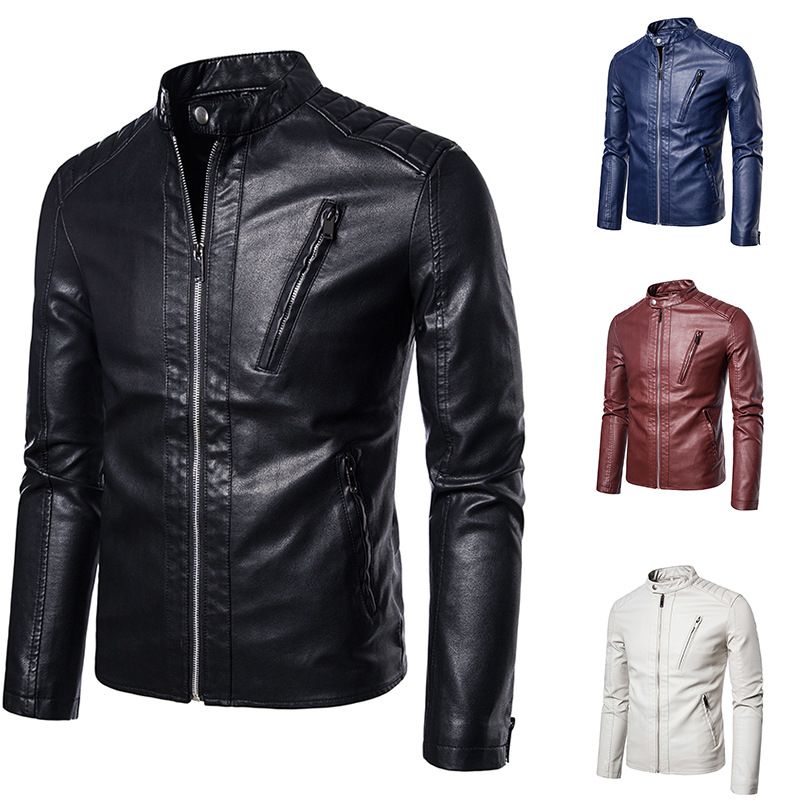 High Quality PU Leather Jackets Slim Moto Jacket for Men Jackets & Coats