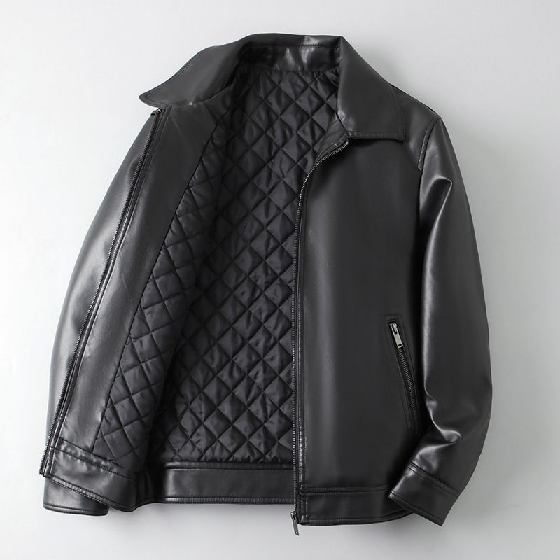 Customized Outdoor Smooth Monochrome Waterproof Men Leather Jacket breathable quick dry men's leather jackets Coats