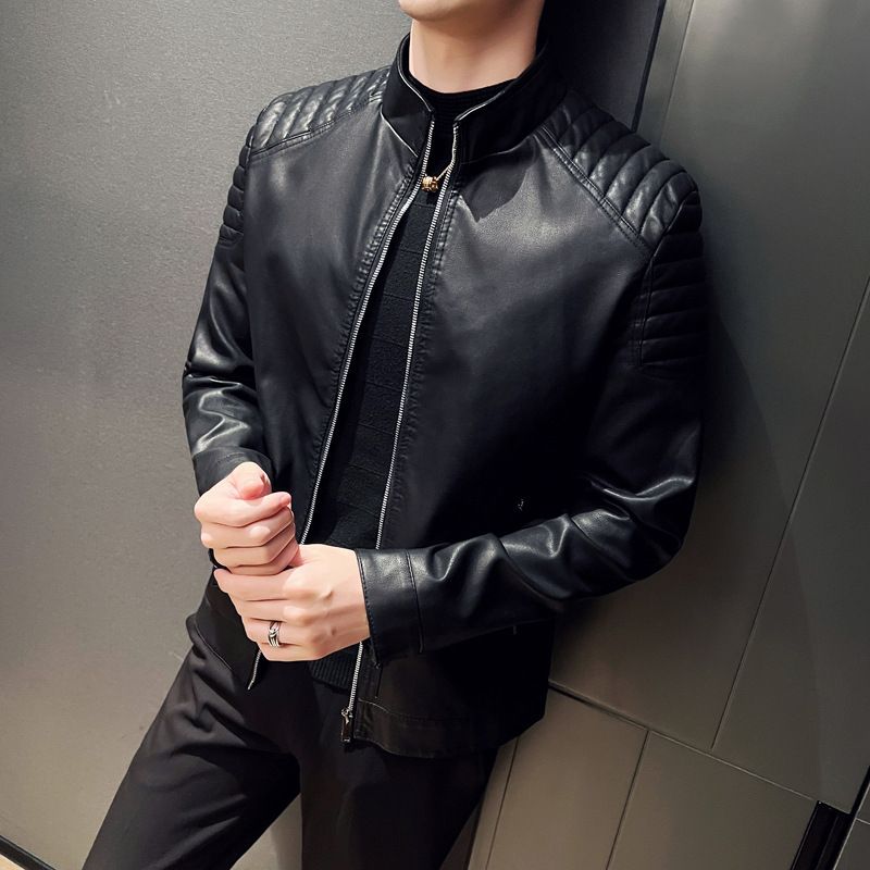 Men's Faux Leather Motorbike Biker Riding Jacket Motorcycle Racing Jacket For Men Riding Coats
