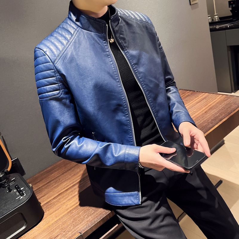 Men's Faux Leather Motorbike Biker Riding Jacket Motorcycle Racing Jacket For Men Riding Coats