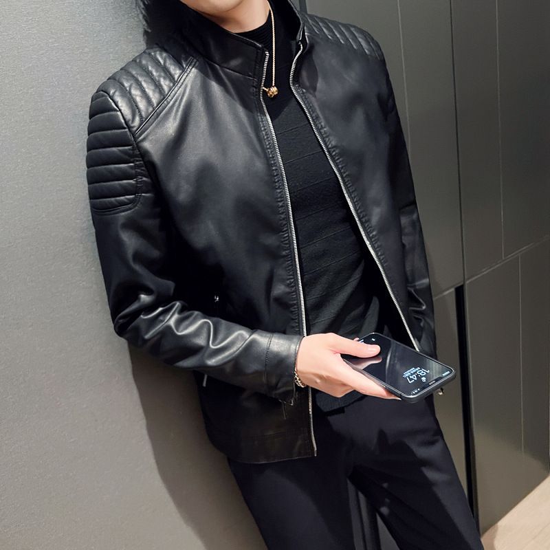 Men's Faux Leather Motorbike Biker Riding Jacket Motorcycle Racing Jacket For Men Riding Coats