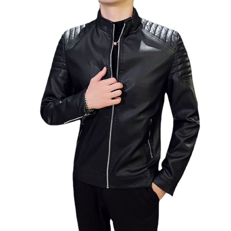 Men's Faux Leather Motorbike Biker Riding Jacket Motorcycle Racing Jacket For Men Riding Coats