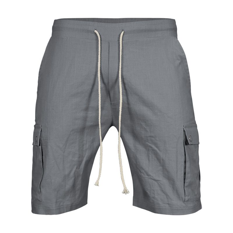 cargo shorts men's summer European and American fashion casual men's slim drawstring shorts Five quarter pants men Shorts