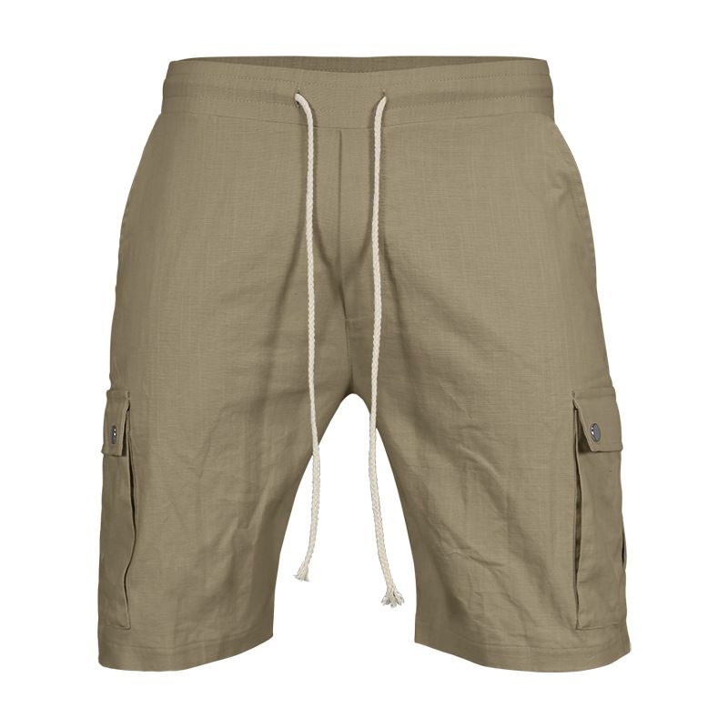 cargo shorts men's summer European and American fashion casual men's slim drawstring shorts Five quarter pants men Shorts