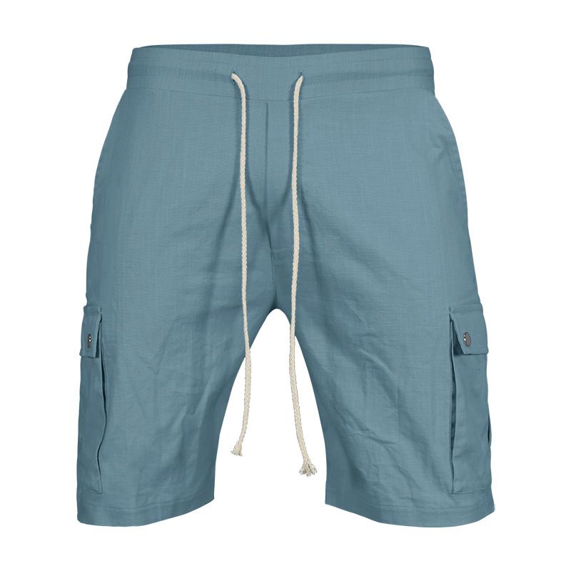 cargo shorts men's summer European and American fashion casual men's slim drawstring shorts Five quarter pants men Shorts