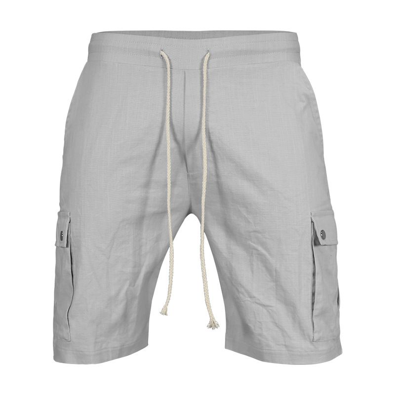 cargo shorts men's summer European and American fashion casual men's slim drawstring shorts Five quarter pants men Shorts