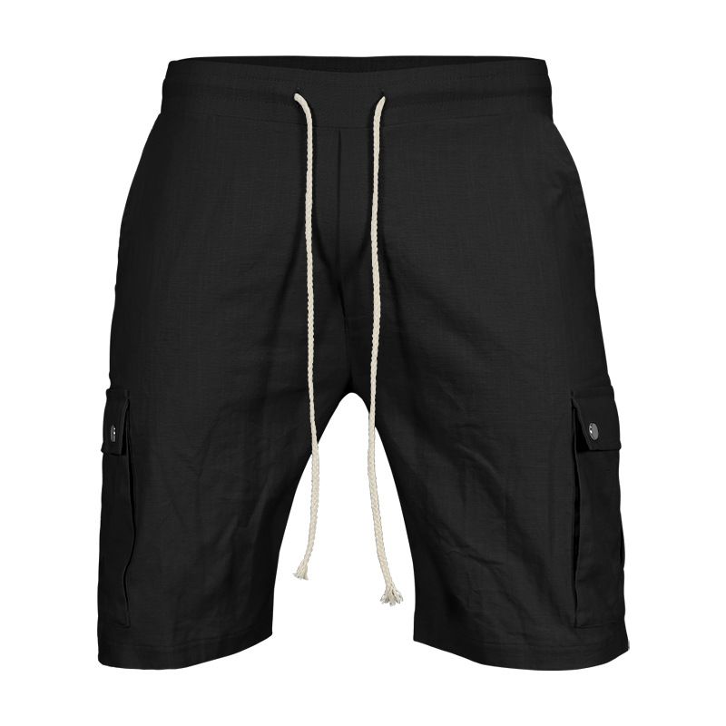 cargo shorts men's summer European and American fashion casual men's slim drawstring shorts Five quarter pants men Shorts